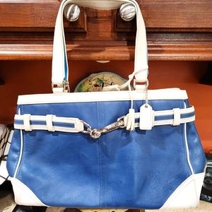 Coach Purse blue/white